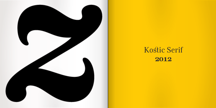 Beispiel einer Kostic Serif Medium-Schriftart